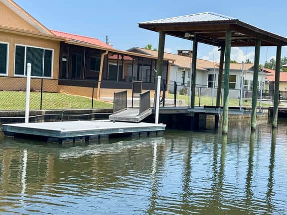 Deep Water Canal with 20' Floating Dock and Game Room
