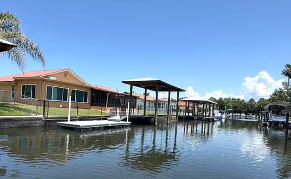 Deep Water Canal with 20' Floating Dock and Game Room